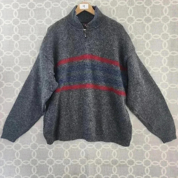 Vintage American Portrait Made In USA Wool Mock Pullover Men's Sweater XL - Picture 1 of 7